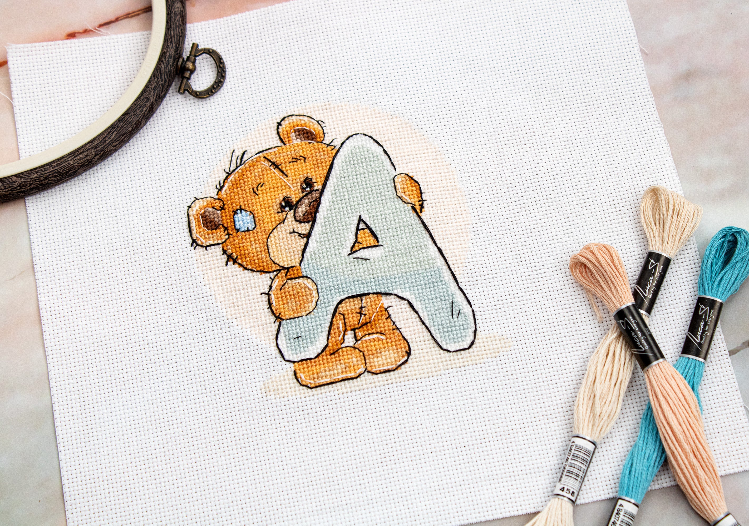 Cross Stitch Kit Alphabet - Luca-S Kit - Letter „A”  B1202