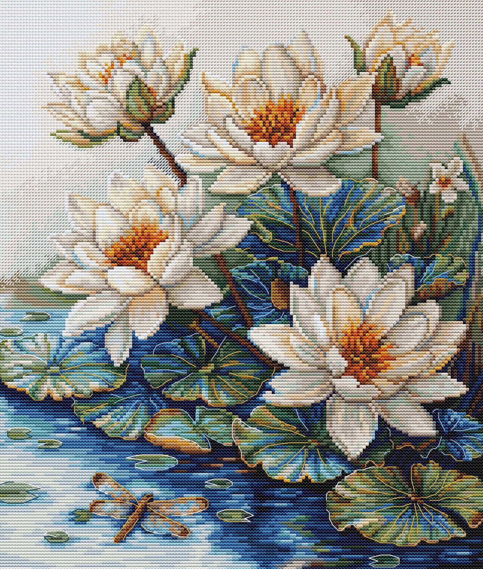lily flower cross stitch pattern Cross Stitch Kit Luca-S