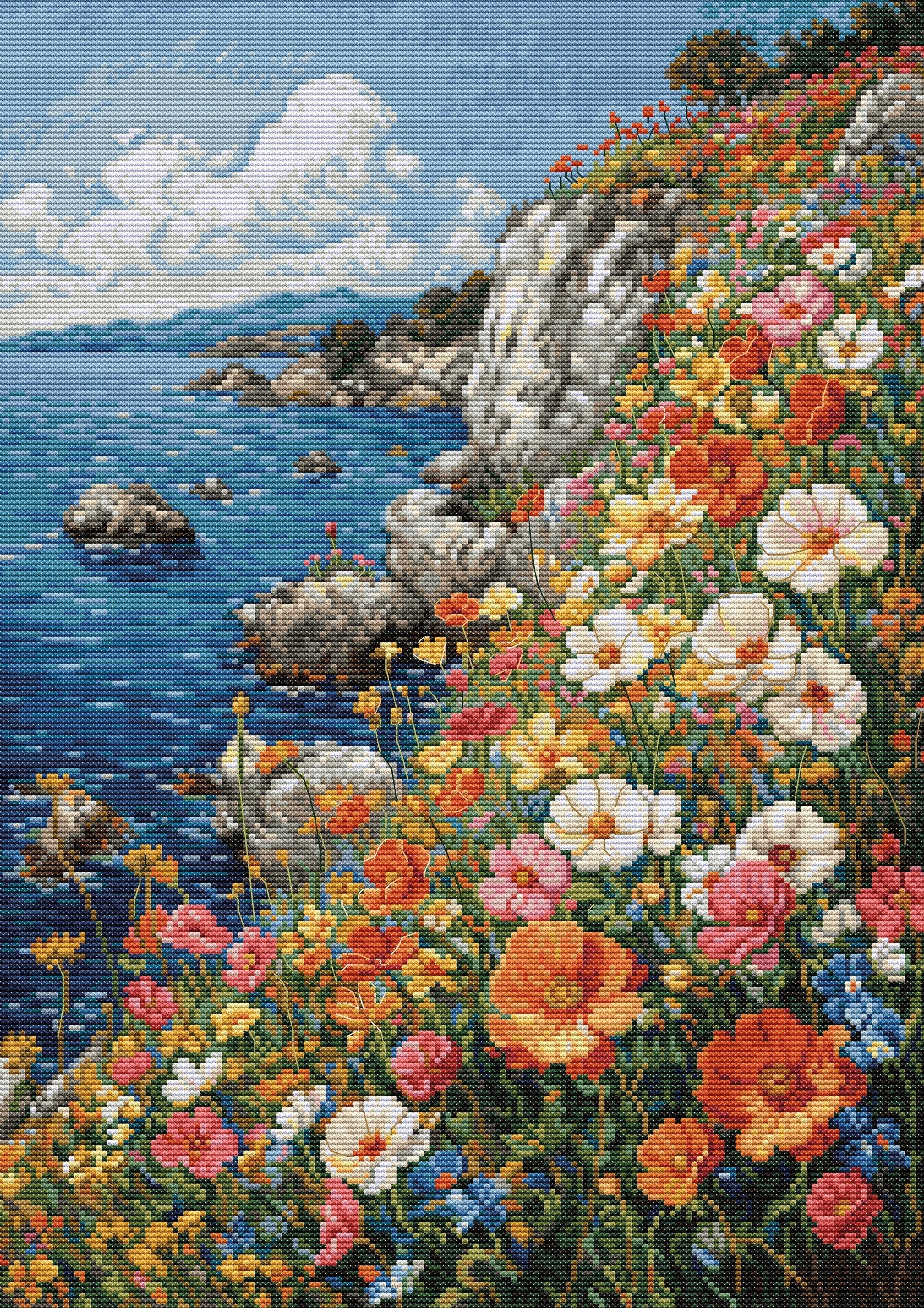 Kit De Punto De Cruz Luca-S - Diseño Ramo De Rosas II, Tela 20 Ct, 25x35 Cm, Incluye Hilos Anchor