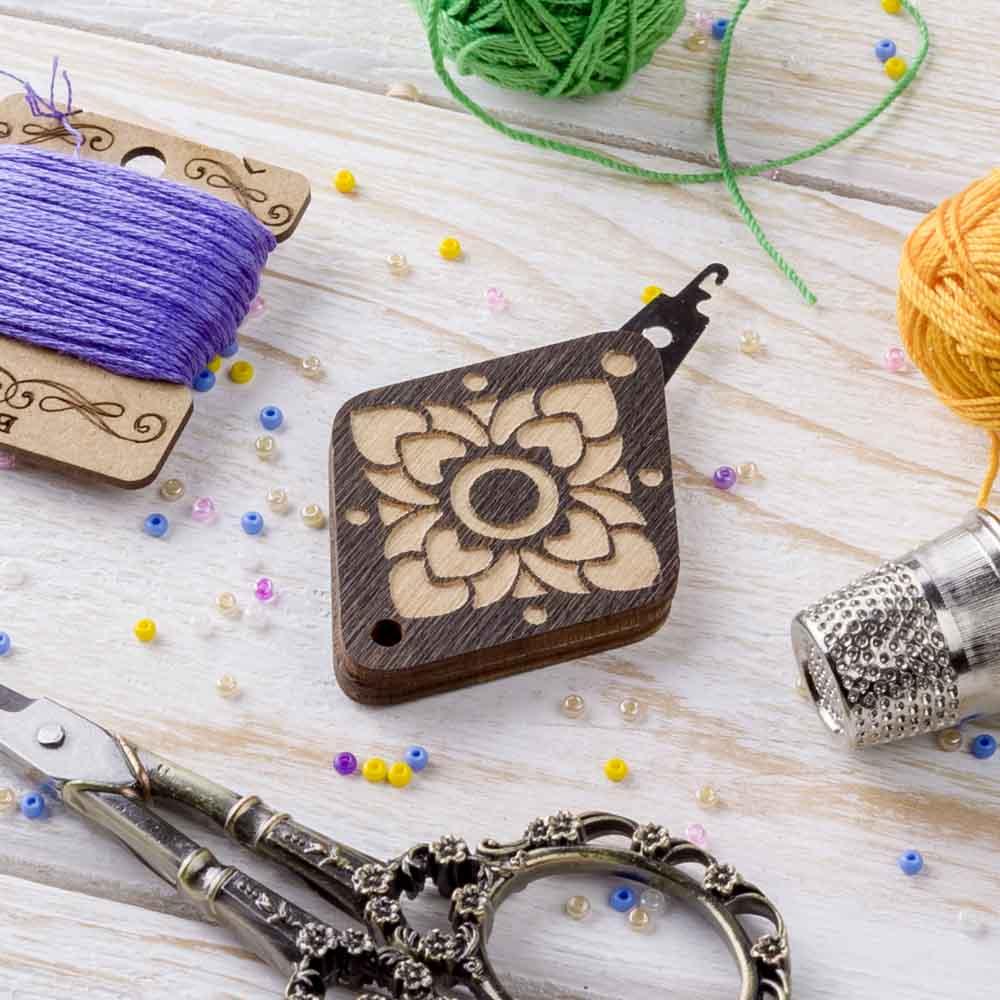 Needle Threader - Wooden Needle Threader Wonderland Crafts Needle Threaders - HobbyJobby