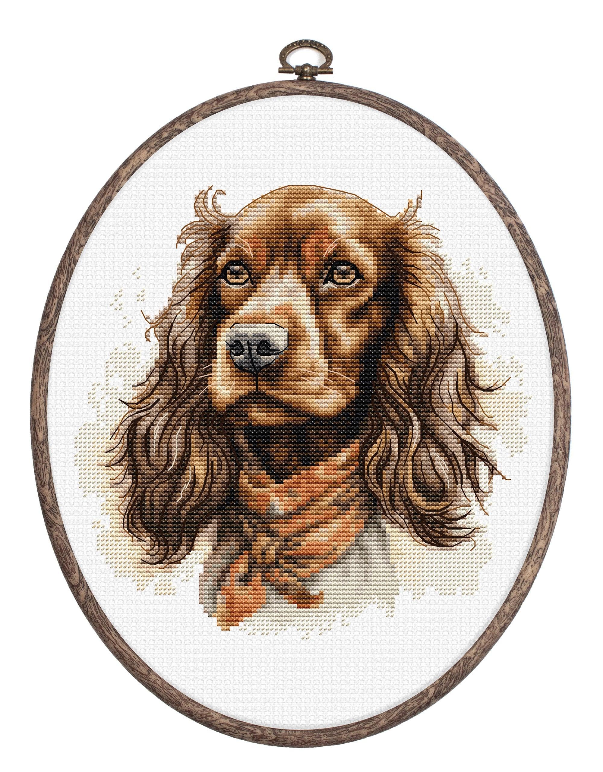 Cross Stitch Kit with Hoop Included Luca-S The Cocker Spaniel, BC223
