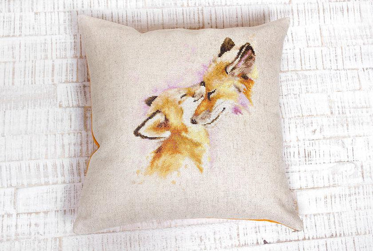 Pillow Kit - Cross Stitch - Foxes, PB163 - Luca-S