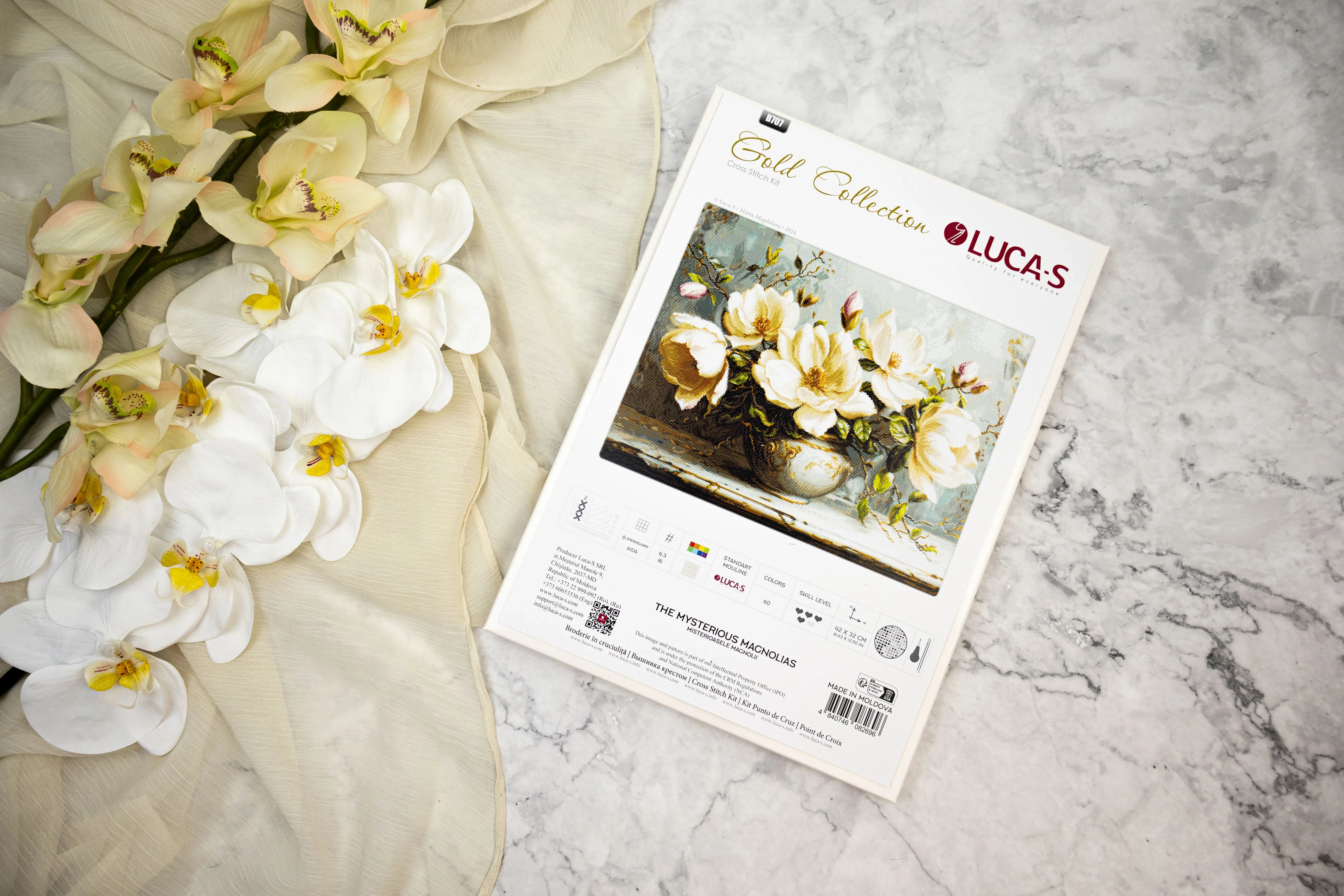 Cross Stitch Kit Luca-S GOLD - The Mysterious Magnolias, B707