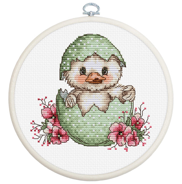 Cross Stitch Kit with Hoop Included Luca-S - The First Smile of Spring