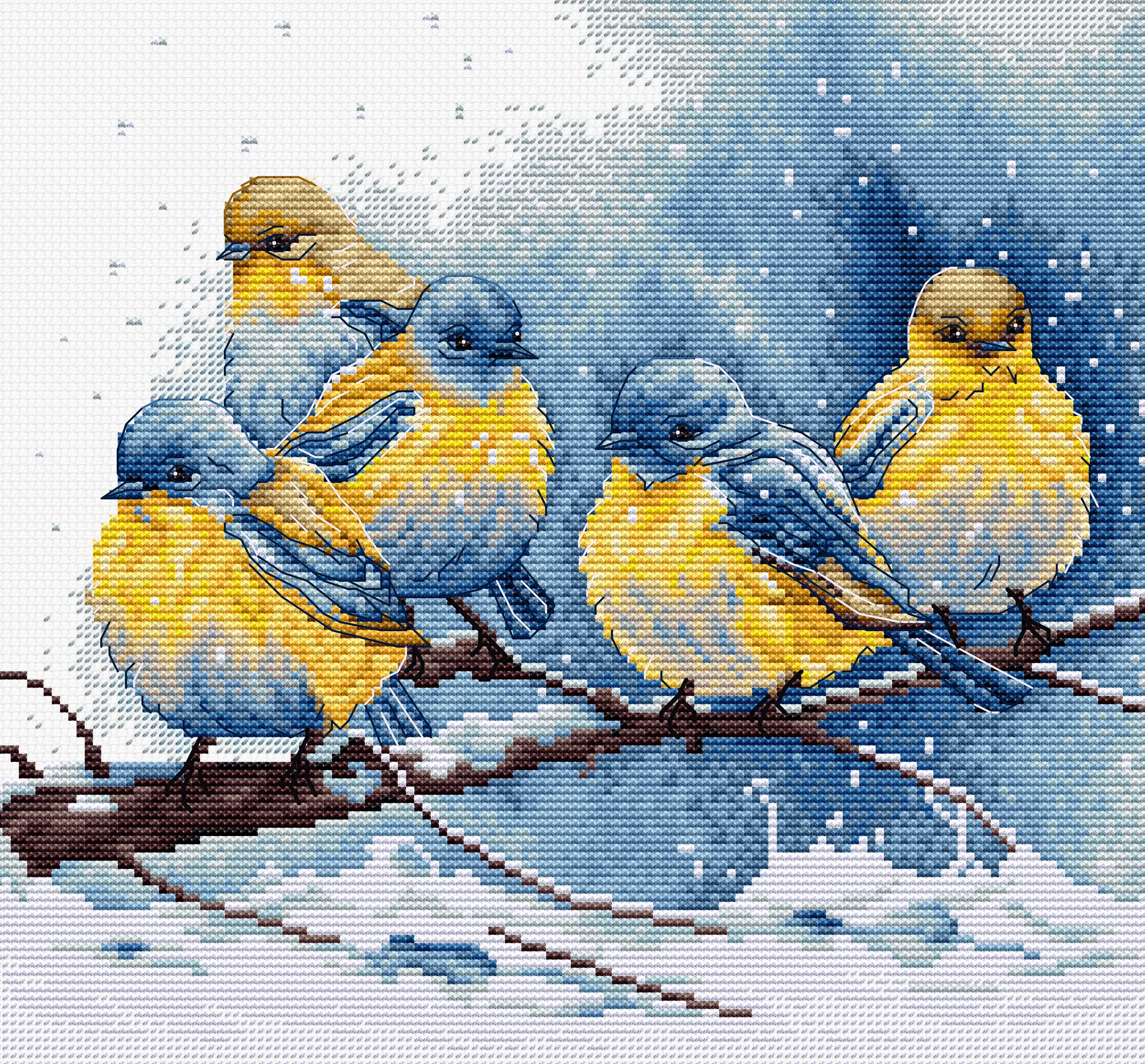 Cross Stitch Pattern Luca-S - Eastern Bluebirds, BU5028