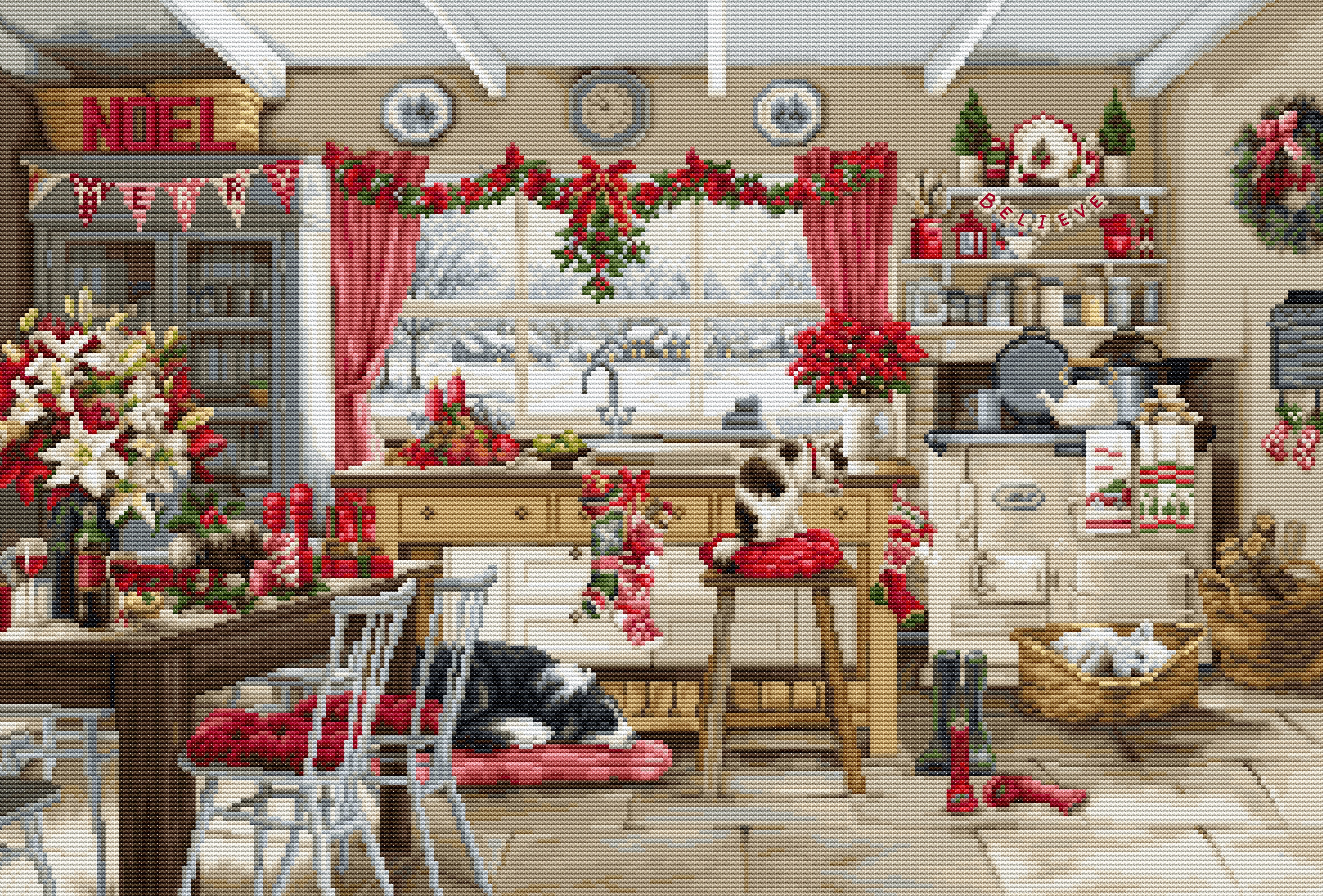Pattern Christmas Farmhouse Kitchen, BU5053