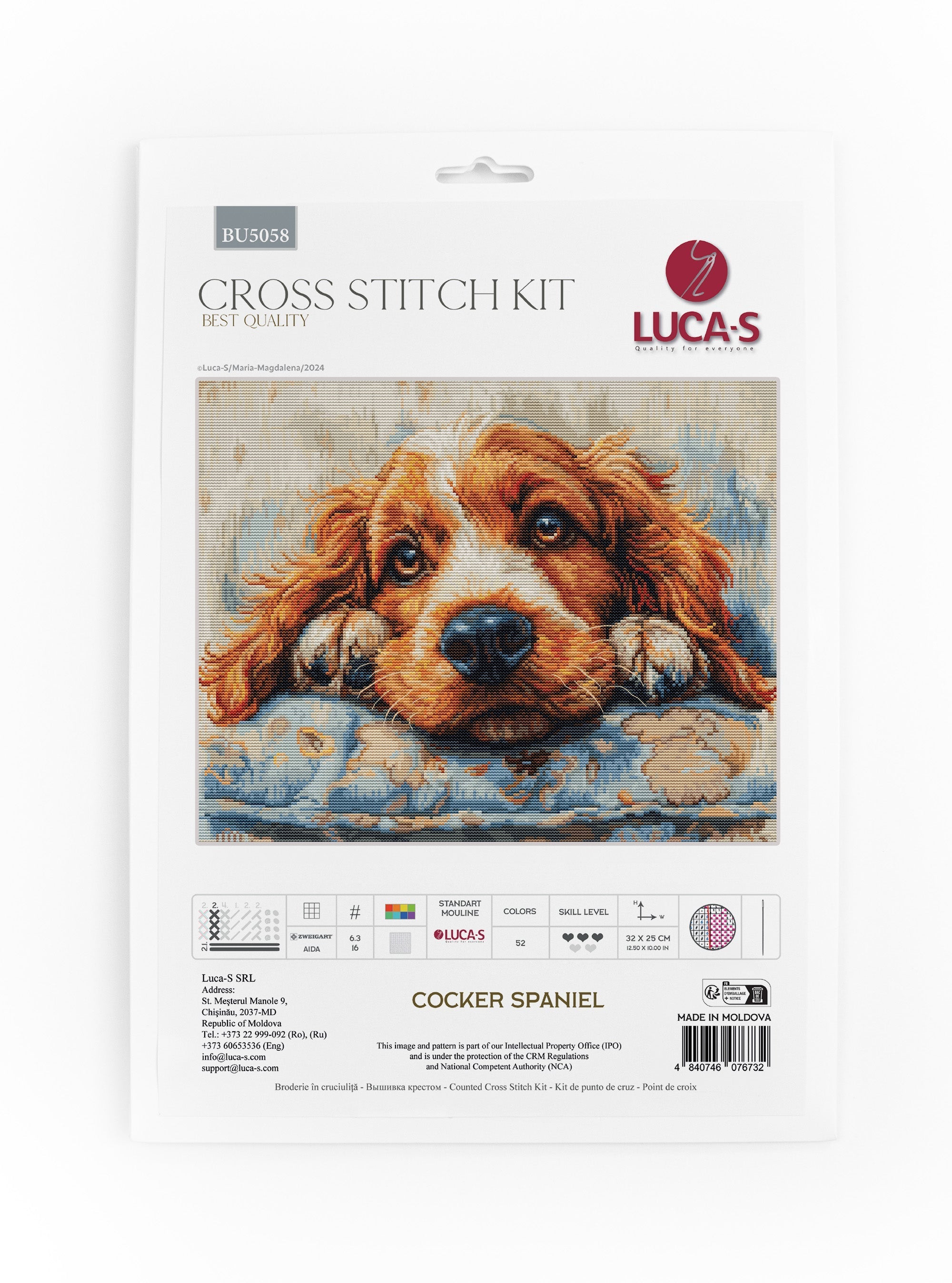 Cross Stitch Kit Luca-S -  Cocker Spaniel, BU5058