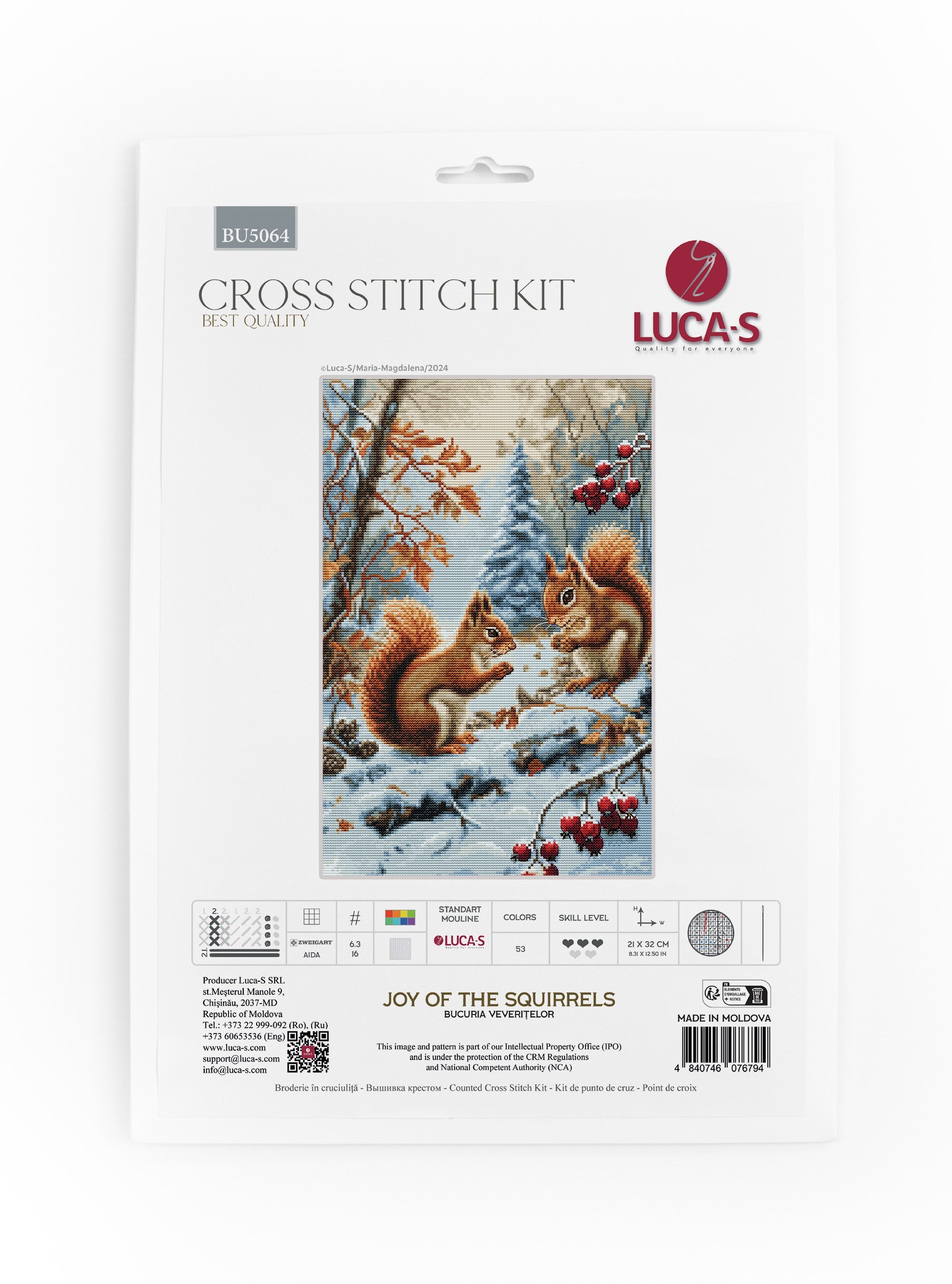 Cross Stitch Kit Luca-S -  Joy of The Squirrels , BU5064