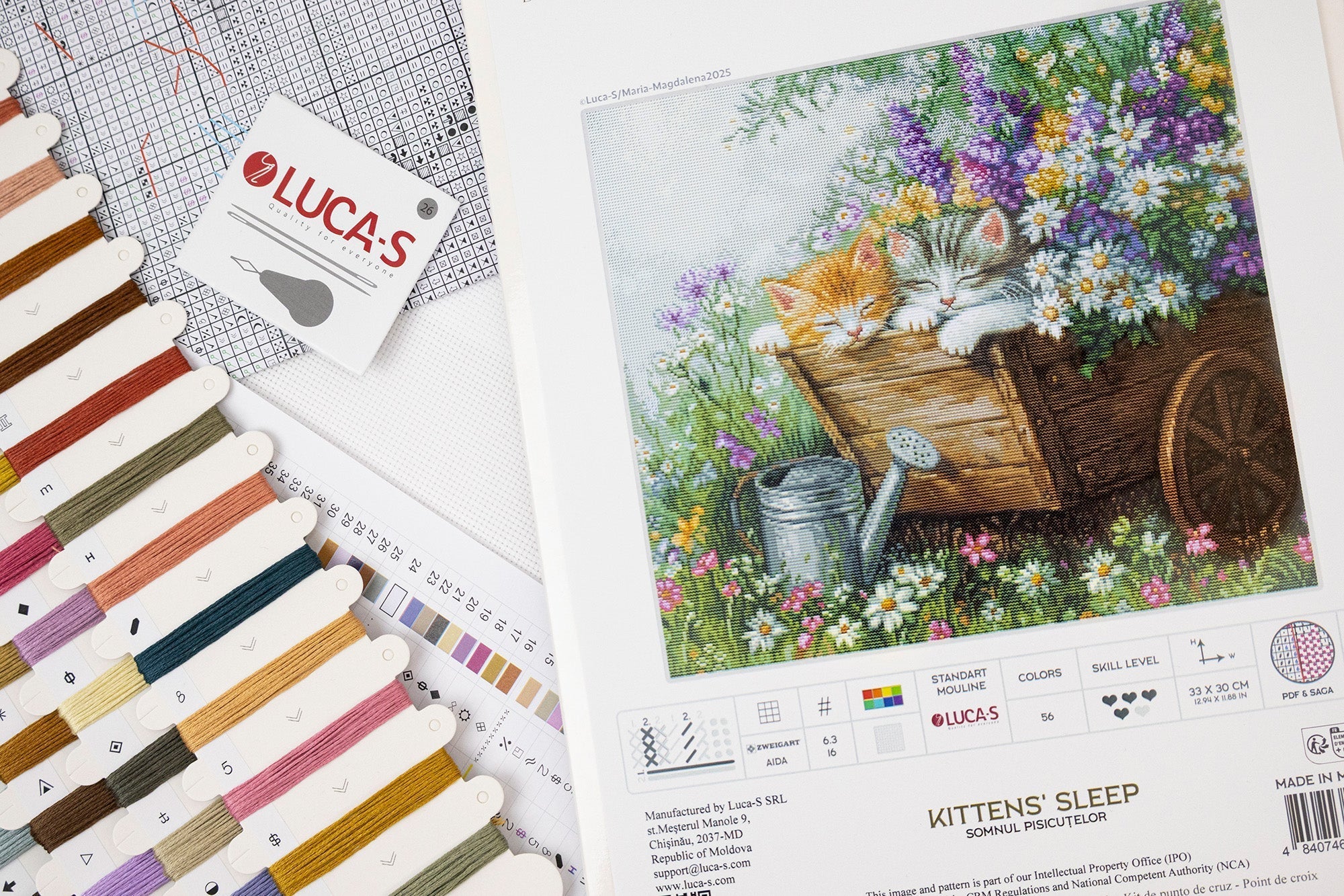 Cross Stitch Kit Luca-S - Kittens' Sleep, BU5093