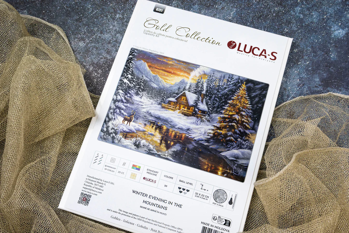 Cross Stitch Kit Luca-S GOLD - Winter Evening in the Mountains, B721
