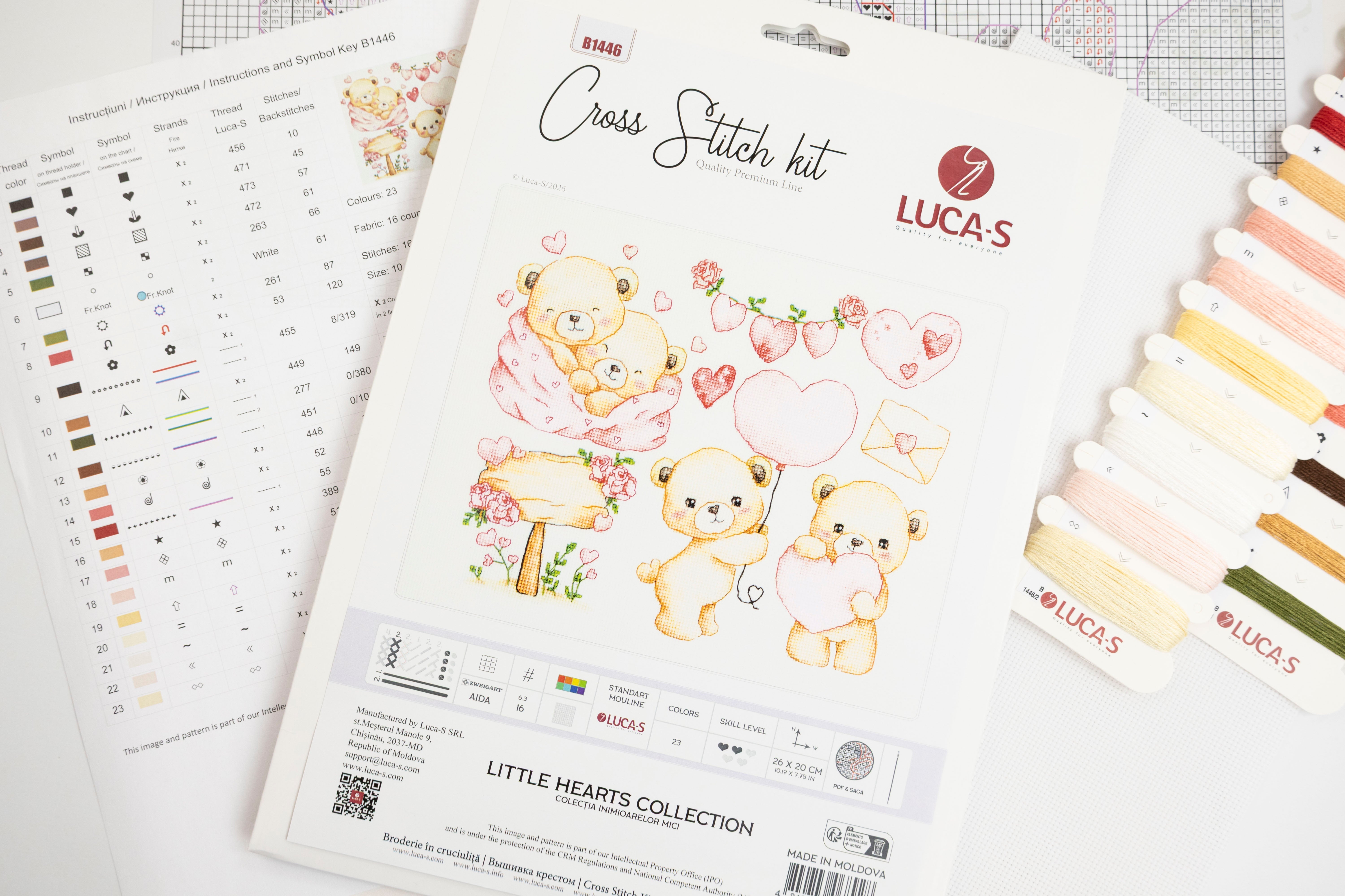 Cross Stitch Kit Luca-S - Little Hearts Collection, B1446