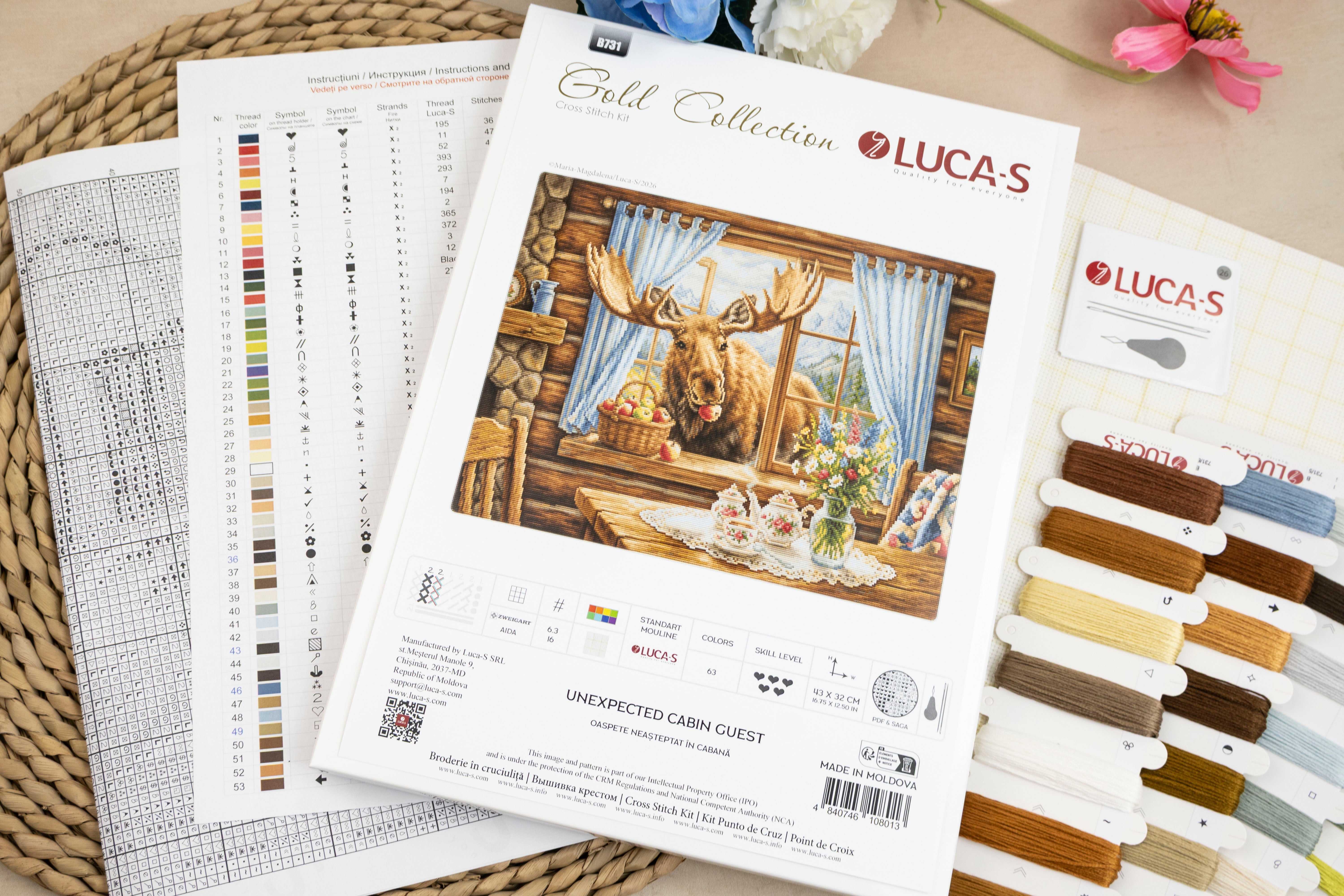 Cross Stitch Kit Luca-S GOLD - Unexpected Cabin Guest, B731