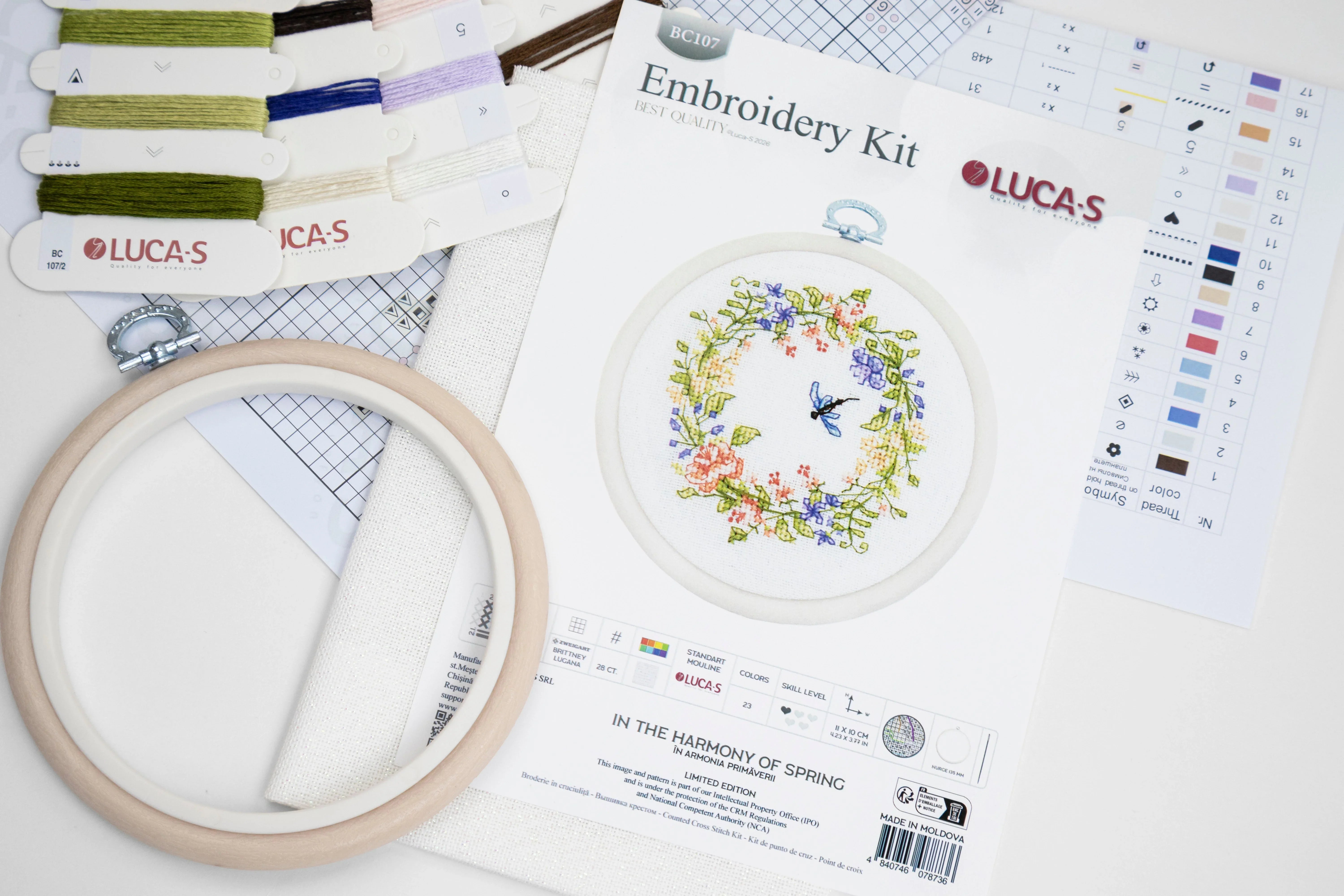 Cross Stitch Kit with Hoop Included Luca-S - In the Harmony of Spring,