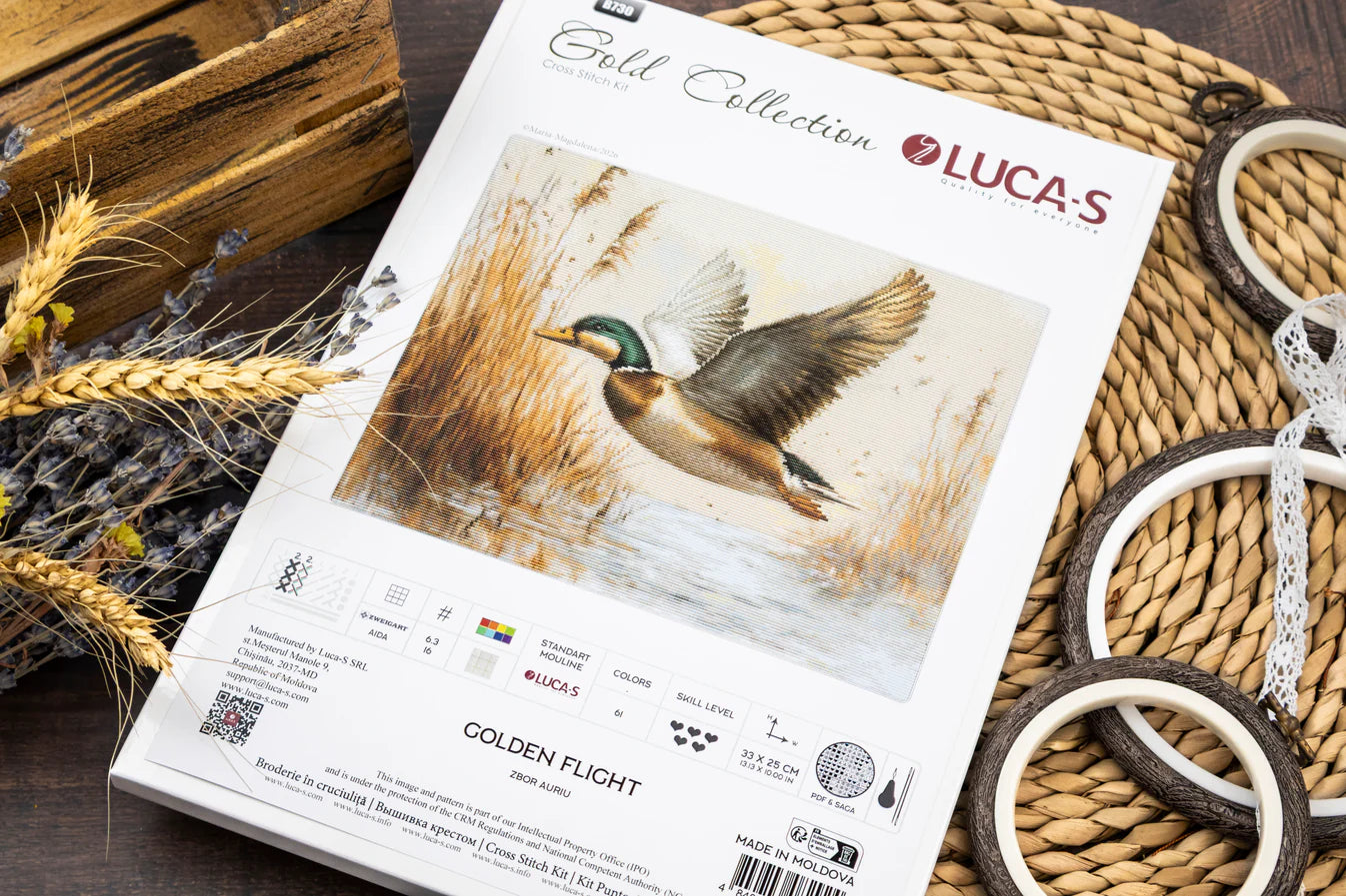 Cross Stitch Kit Luca-S GOLD - Golden Flight, B730