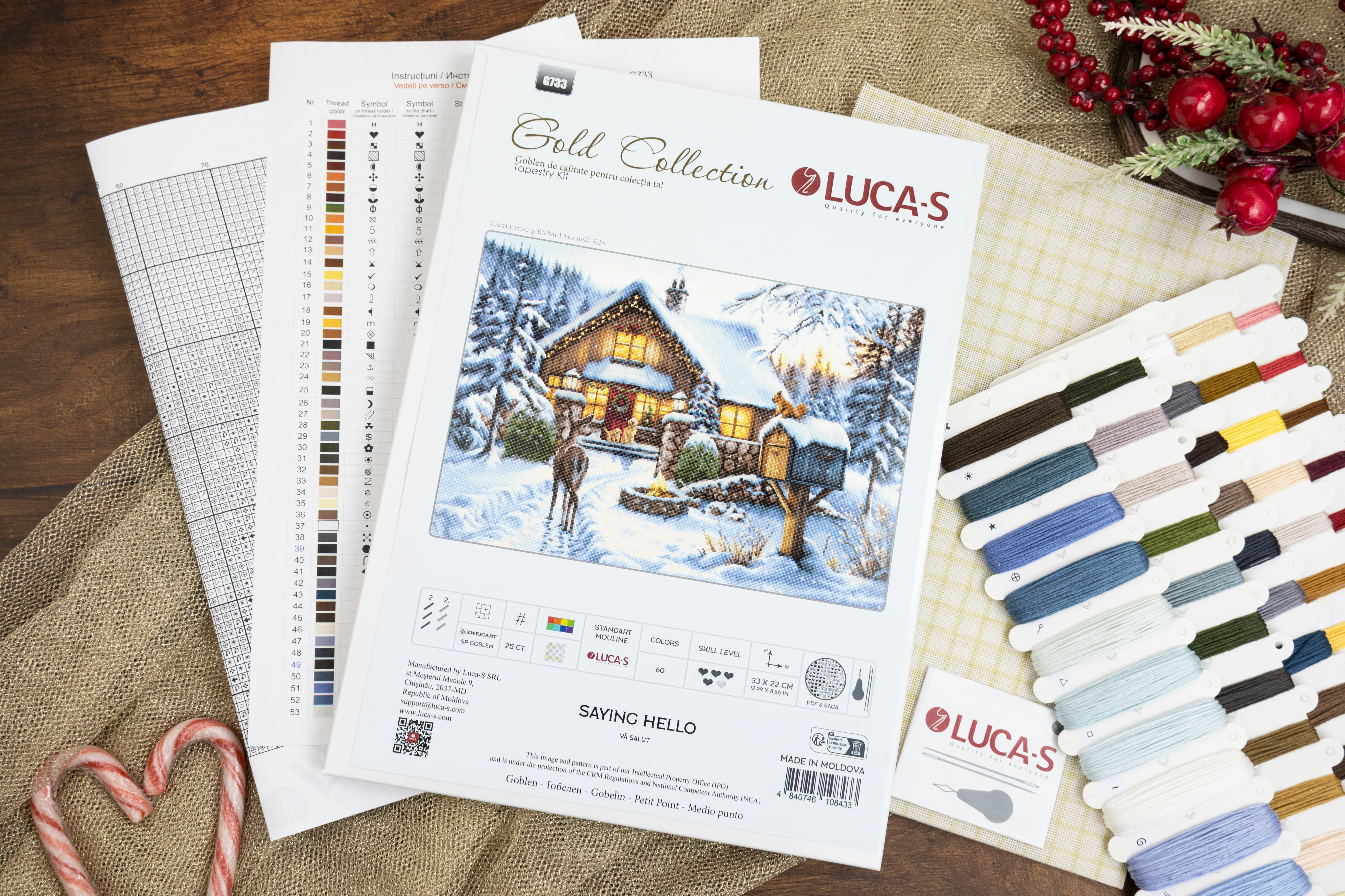 Petit Point Kit Luca-S Gold - Saying Hello, G733