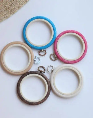 Blue Embroidery Round Hoop - Nurge Flexible Hoop, Round Cross Stitch Hoop Nurge Hoops - HobbyJobby