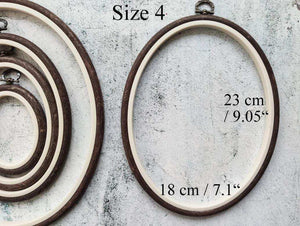 Brown Embroidery Hoop - Oval Nurge Flexible Hoop Hoops - HobbyJobby