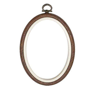Brown Embroidery Hoop - Oval Nurge Flexible Hoop Hoops - HobbyJobby