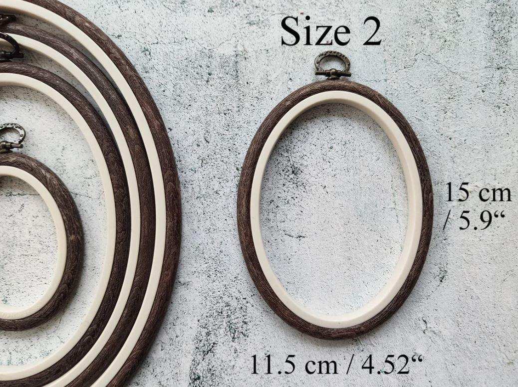 Brown Embroidery Hoop - Oval Nurge Flexible Hoop Hoops - HobbyJobby
