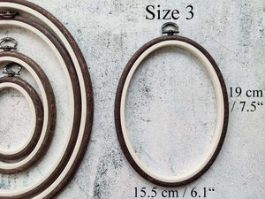 Brown Embroidery Hoop - Oval Nurge Flexible Hoop Hoops - HobbyJobby
