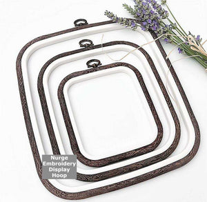 Brown Square Embroidery Hoop - Nurge Flexible Cross Stitch Hoop Hoops - HobbyJobby