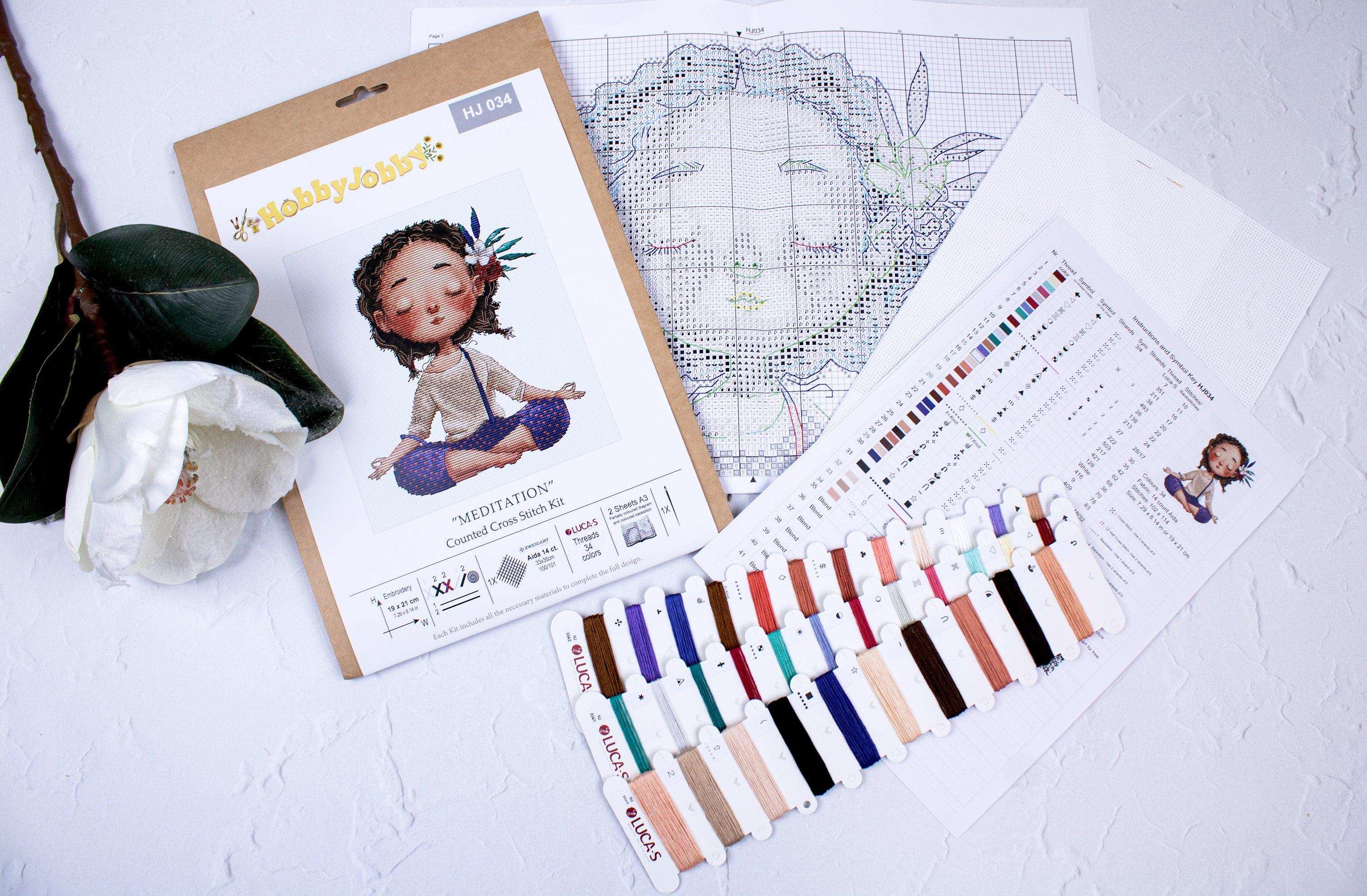 Cross Stitch Kit HobbyJobby - Meditation HobbyJobby Cross Stitch Kits - HobbyJobby