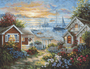 Cross Stitch Kit Luca-S, Gold Collection - B619, Tranquil Seafront - Luca-S Cross Stitch Kits