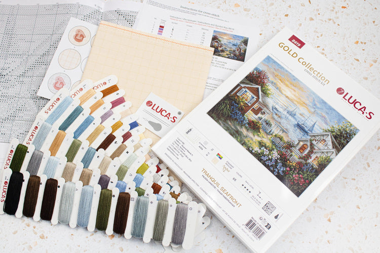 Cross Stitch Kit Luca-S, Gold Collection - B619, Tranquil Seafront - Luca-S Cross Stitch Kits