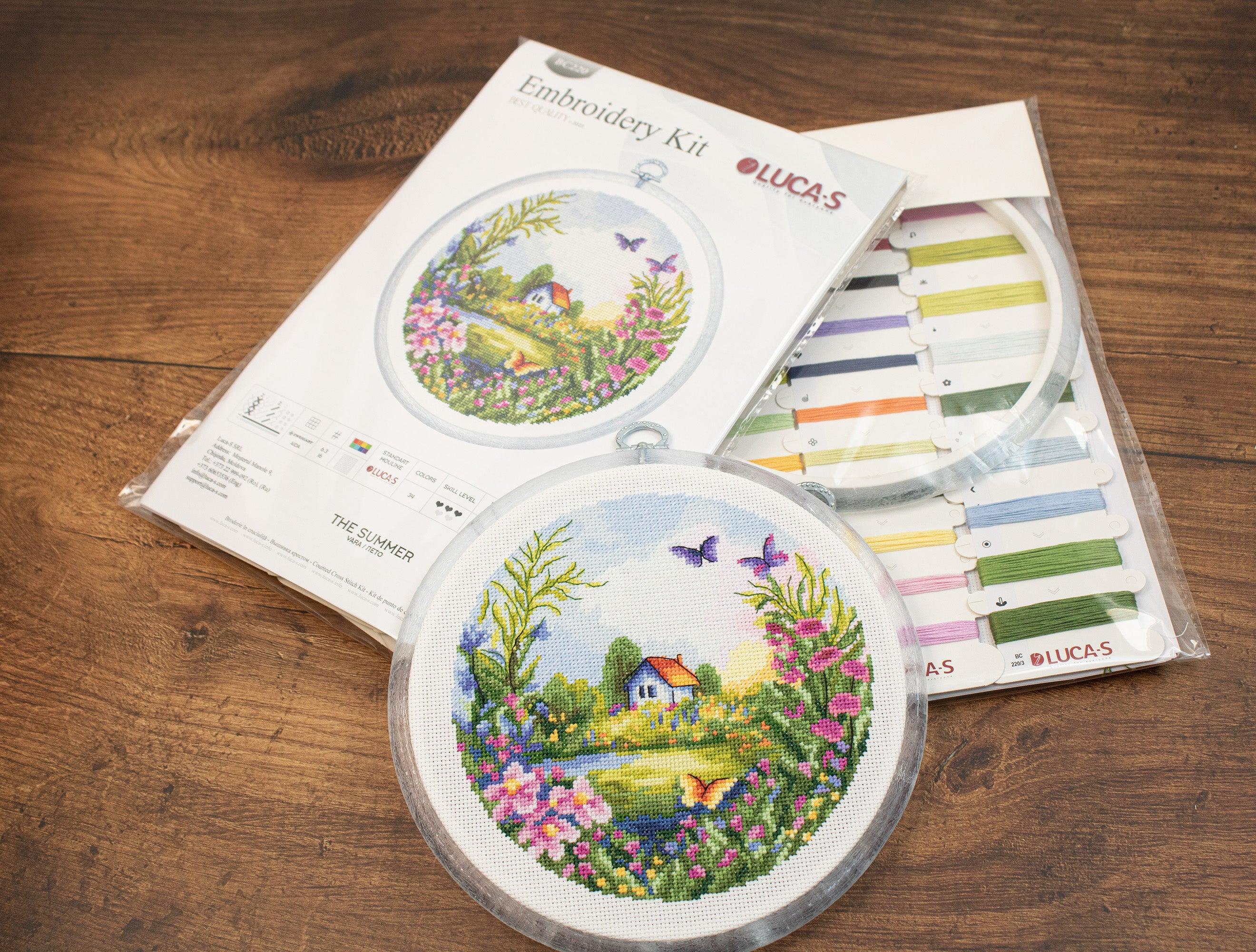 Cross Stitch Kit with Hoop Included Luca-S - The Summer, BC220 - Luca-S Cross Stitch Kits