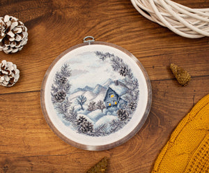 Cross Stitch Kit with Hoop Included Luca-S - The Winter, BC218 - Luca-S Cross Stitch Kits