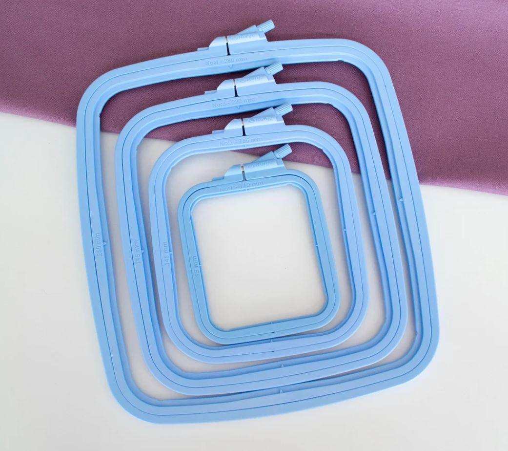 Cross Stitch Square Hoop, Blue - Nurge Embroidery Hoop Hoops - HobbyJobby