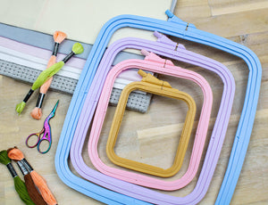 Cross Stitch Square Hoop, Blue - Nurge Embroidery Hoop Hoops - HobbyJobby