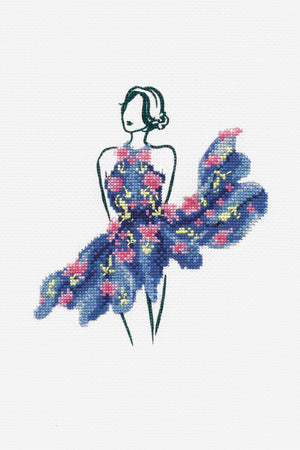 DMC Cross Stitch Kit - Blue Tutu, BK1795 Cross Stitch Kits - HobbyJobby