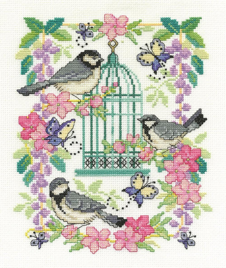 DMC Cross Stitch Kit - Oriental Bird Cage, BK1563 Cross Stitch Kits - HobbyJobby