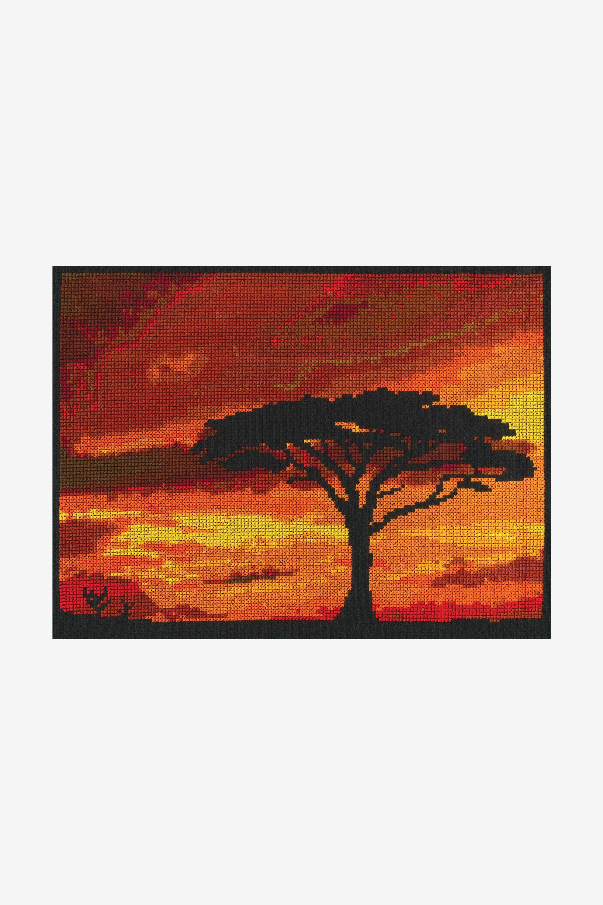 DMC Cross Stitch Kit - Sunset Over The Savannah DMC Cross Stitch Kits - HobbyJobby