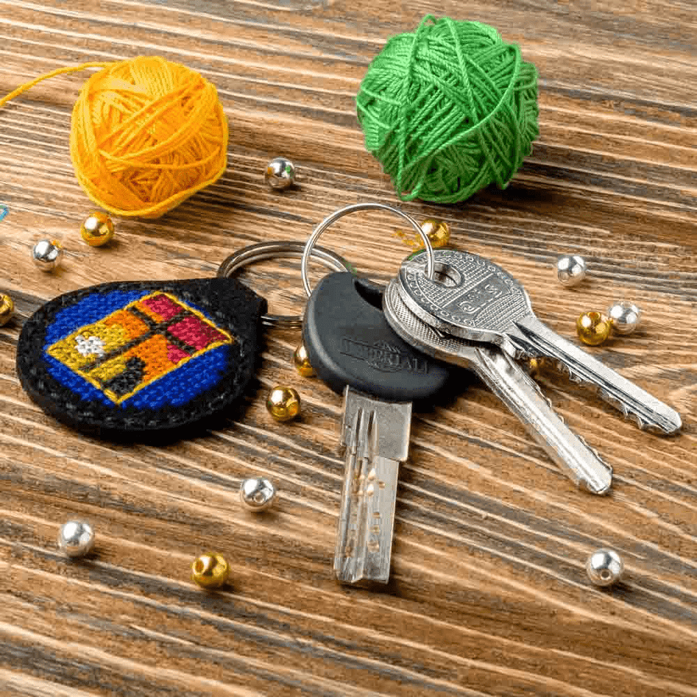 Key Chain Needlecraft Kit - Cross Stitch Kits on Leather – Luca-S