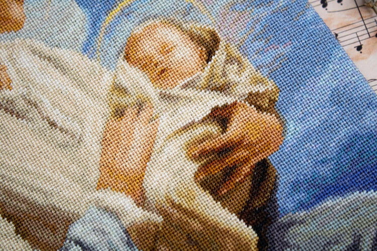 Petit Point Kit Luca-S - Saint Mary and The Child, GOLD Collection, G617 - Luca-S Petit Point Kits