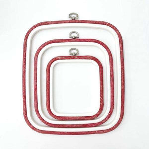 Red Square Embroidery Hoop - Nurge Flexible Cross Stitch Hoop Hoops - HobbyJobby
