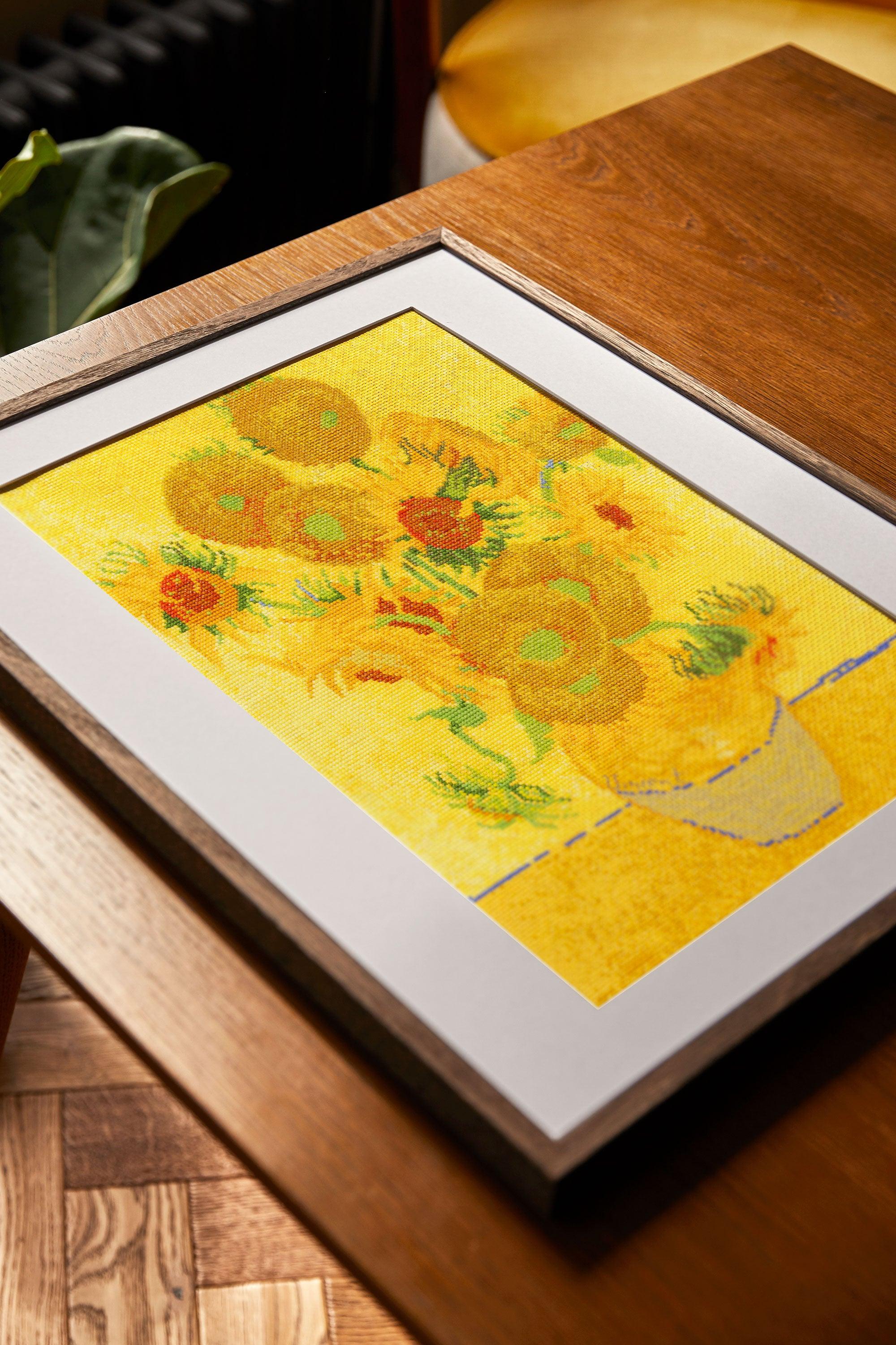 Sunflowers - Van Gogh, The National Gallery DMC Cross Stitch Kits - HobbyJobby