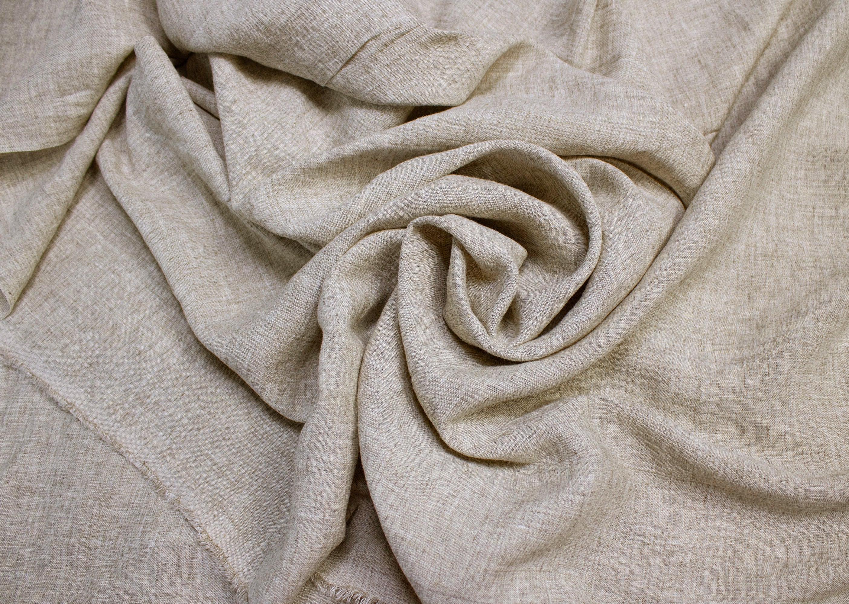 Luca-S Natural Pure Linen Wrinkled Fabric Rustic Color