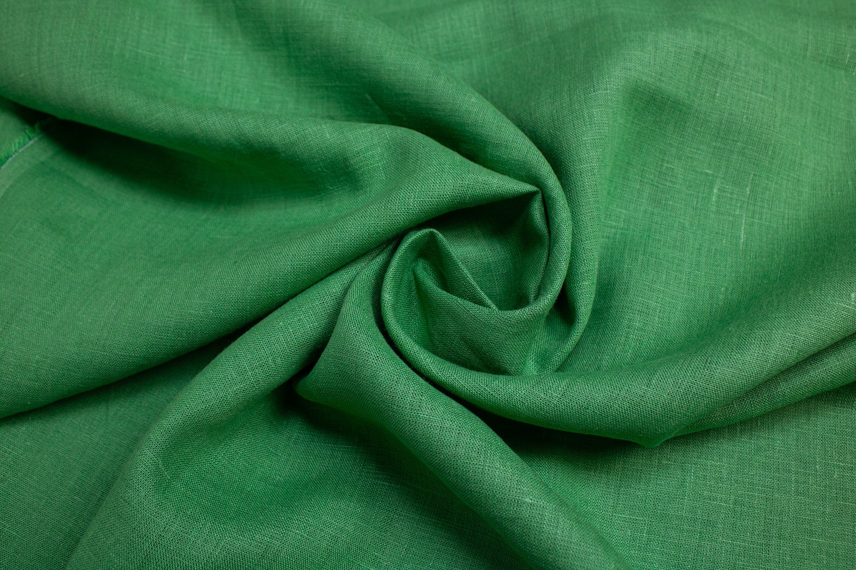 Luca-S Pure Natural 100% Linen Soft Fabric Grass Green Color