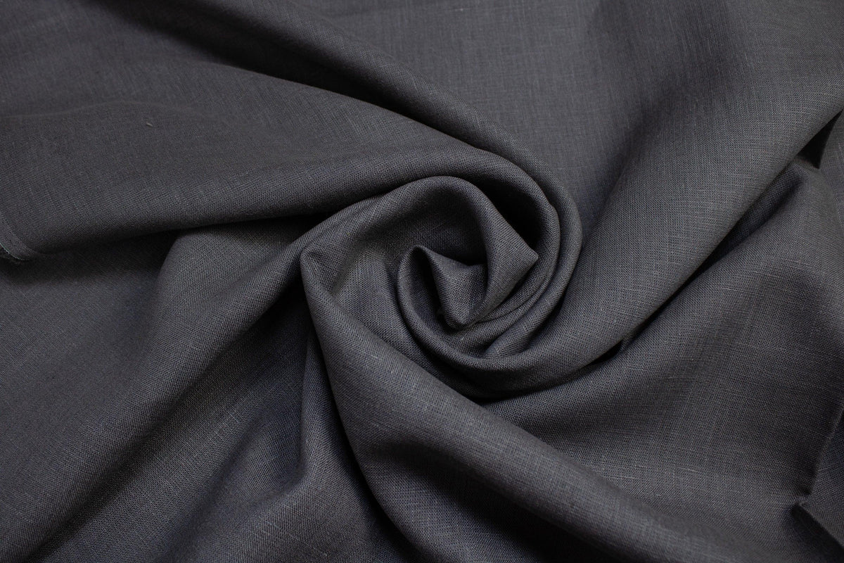 Ash Color Textile Luca-S Pure Natural 100% Linen Soft Fabric Ash Grey Color