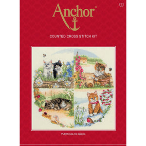 Anchor Cross Stitch Kit - Cats and Seasons, PCE895 - Luca-S Cross Stitch Kits
