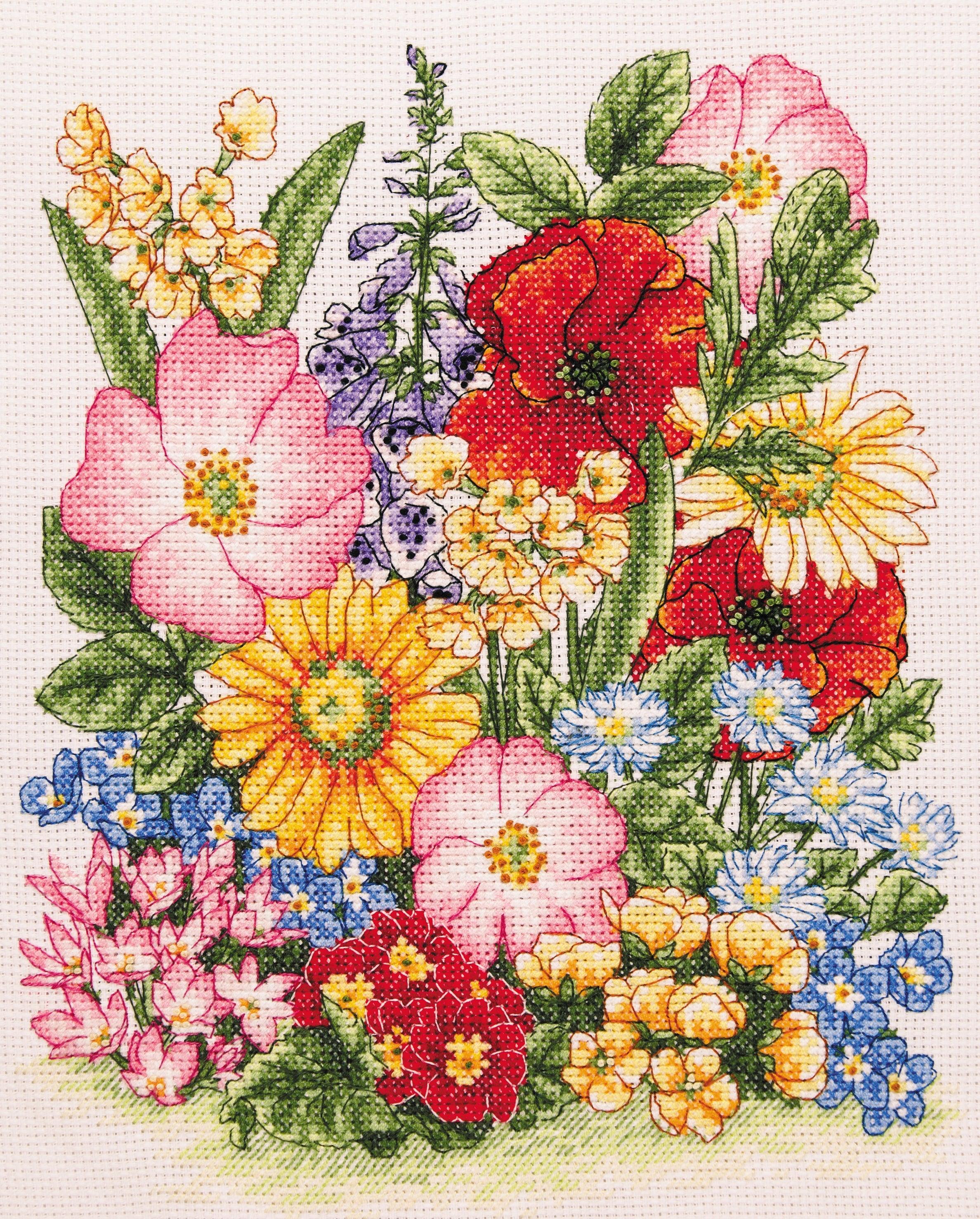 Anchor Cross Stitch Kit - Meadow Flowers - Luca-S Cross Stitch Kits