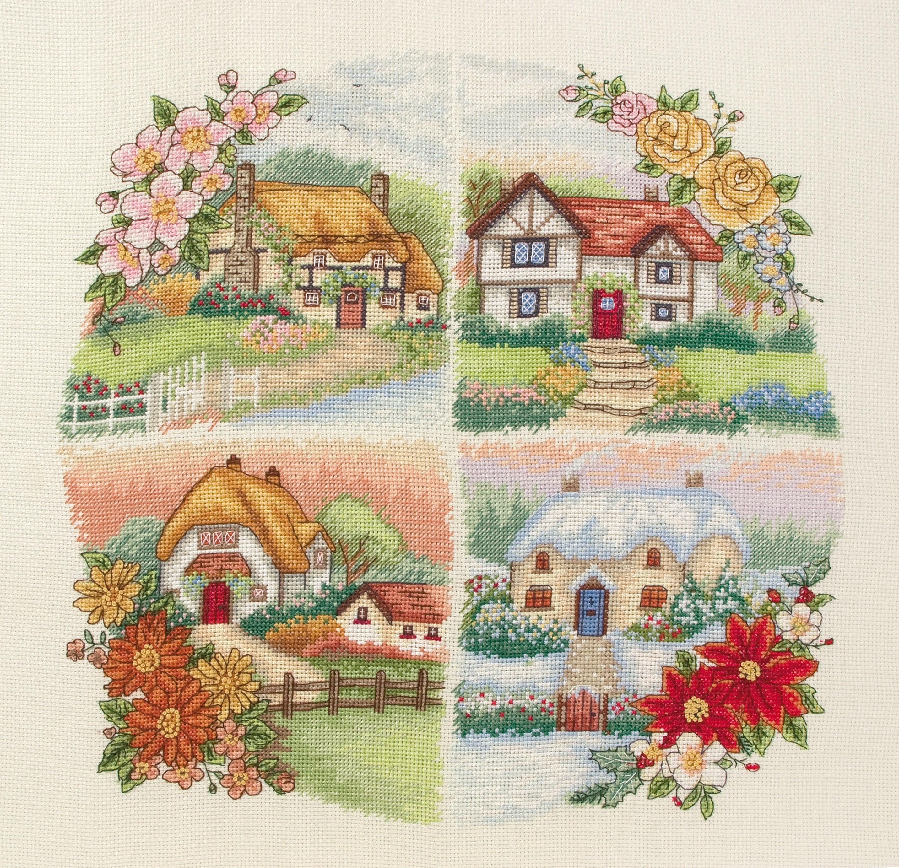 Anchor Cross Stitch Kit - Seasonal Cottages - Luca-S Cross Stitch Kits
