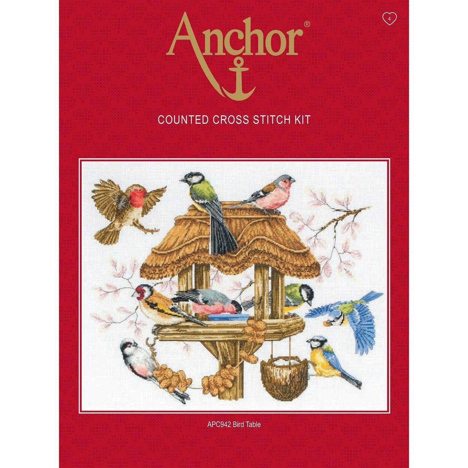 Anchor Essentials Cross Stitch Kit - APC942, Bird Table - Luca-S Cross Stitch Kits