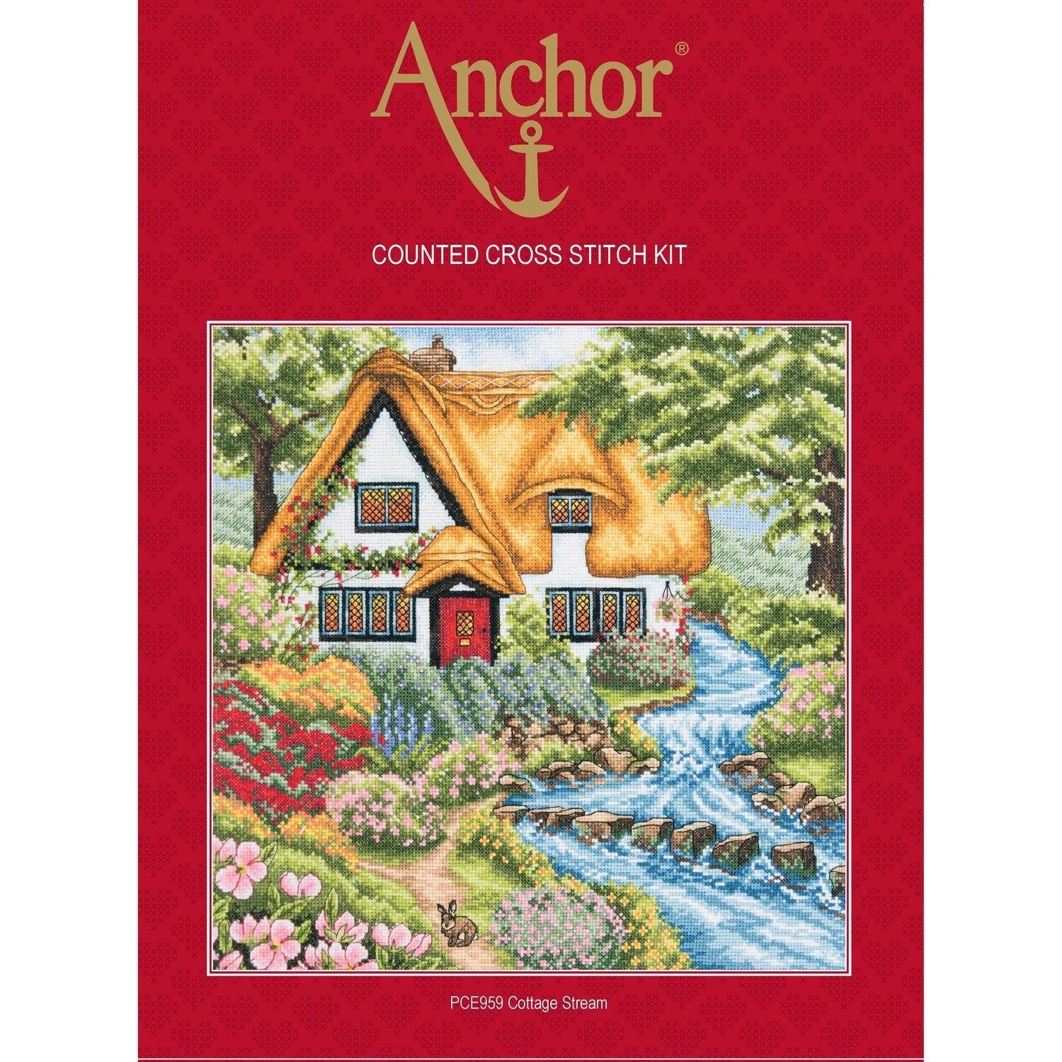Anchor Essentials Cross Stitch Kit - PCE959, Cottage Stream - Luca-S Cross Stitch Kits