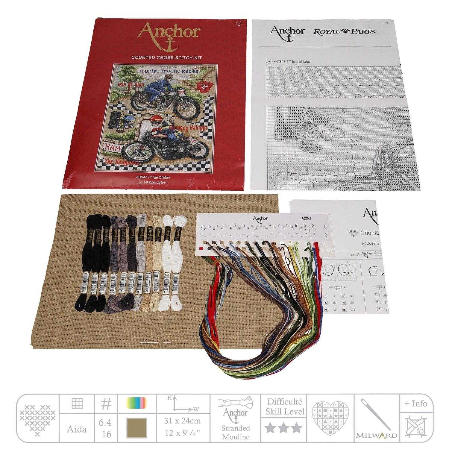 Anchor Essentials Cross Stitch Sampler - ACS47, Isle of Man TT - Luca-S Cross Stitch Kits
