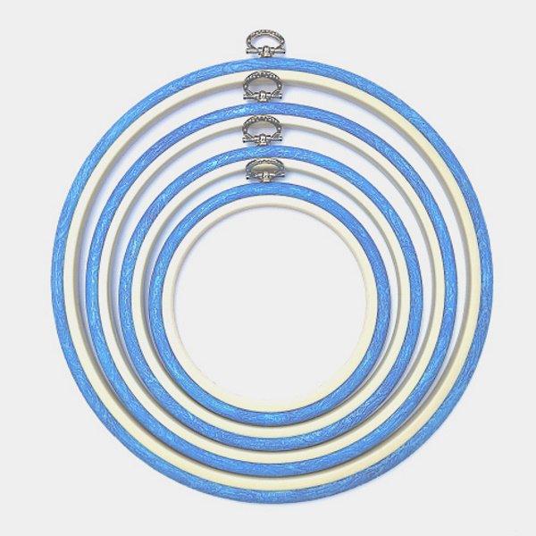 Blue Embroidery Round Hoop - Nurge Flexible Hoop, Round Cross Stitch Hoop - Luca-S Hoops