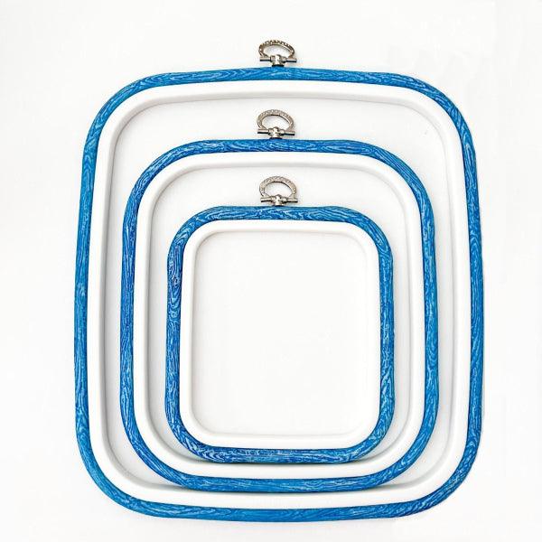 Blue Square Embroidery Hoop - Nurge Flexible Cross Stitch Hoop - Luca-S Hoops